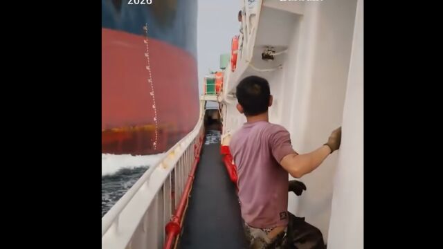 Снимка: Гигантски товарен кораб се вряза в рибарски съд, видео засне ужаса на рибарите