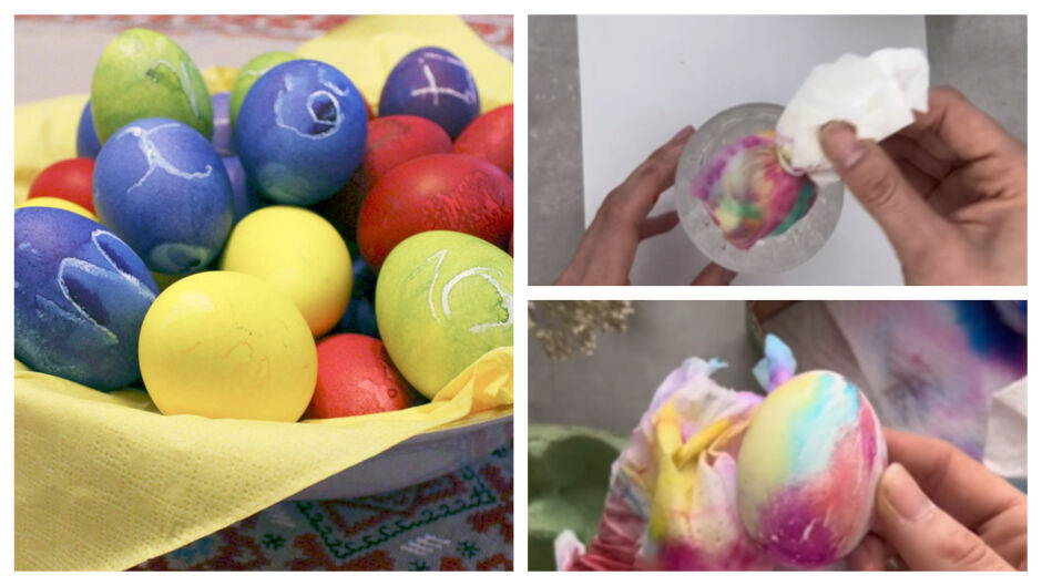 Как да боядисаме великденски яйца само с флумастер и салфетка – за красив мраморен ефект  