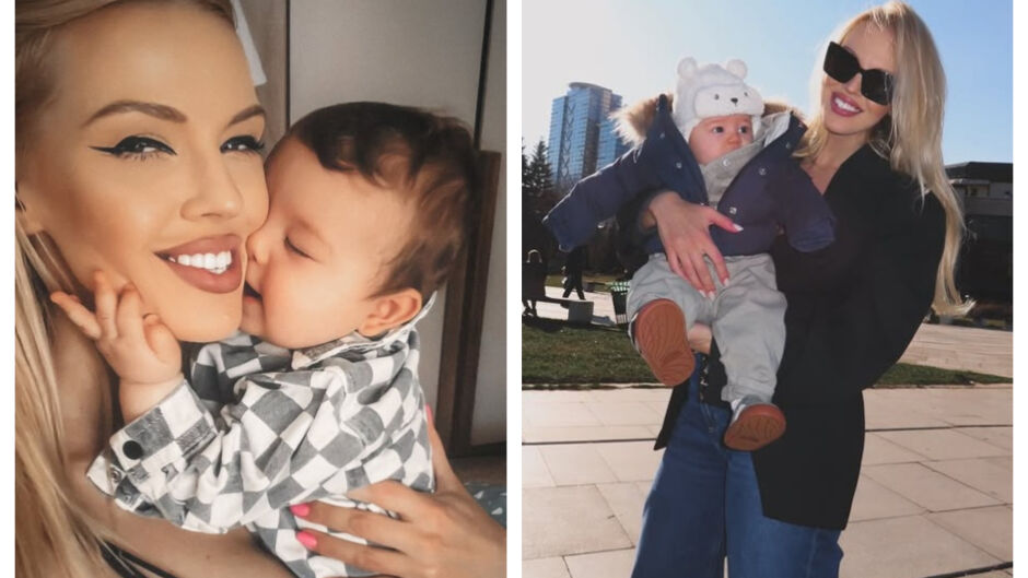 Сладкият Арън обсипва Натали Трифонова с целувки, а тя показа и баща му (СНИМКИ)