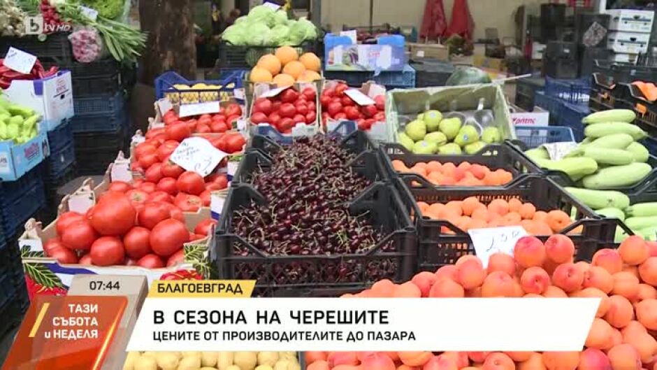 Колко струват черешите на пазара в Благоевград?