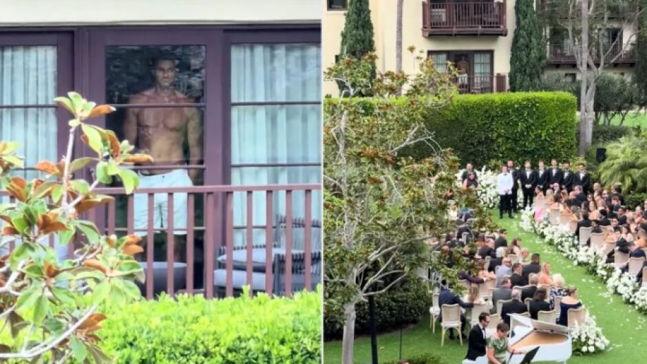 „Това знак ли е“: Мъж без тениска се превърна в неочакваната звезда на сватба (ВИДЕО)