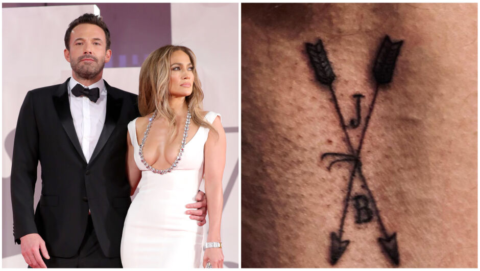 Джей Ло заличи Бен от тялото си: певицата прикри татуировката с нов символ (СНИМКИ)