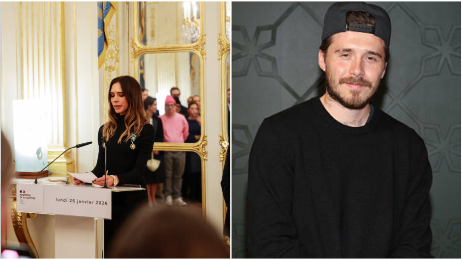 Какво прави Бруклин Бекъм, докато награждават майка му в Париж? (ВИДЕО)