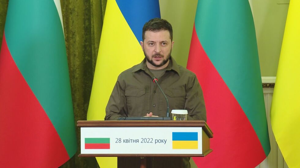 Само журналистът от bTV Стоян Георгиев с въпрос към Зеленски от българска страна
