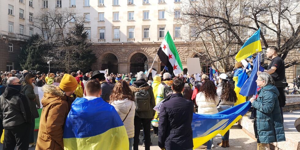 Протест пред президентството в подкрепа на украинския народ