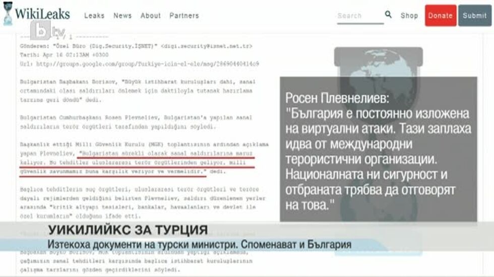 Какво пише за България в последните документи, разпространени от „Уикилийкс“