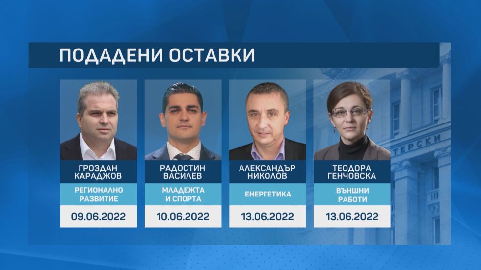 Всички министри на ИТН вече подадоха оставки