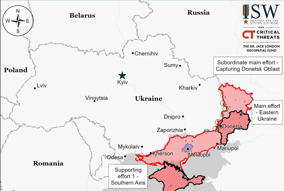 Нови карти показват украинските територии, превзети от руските сили