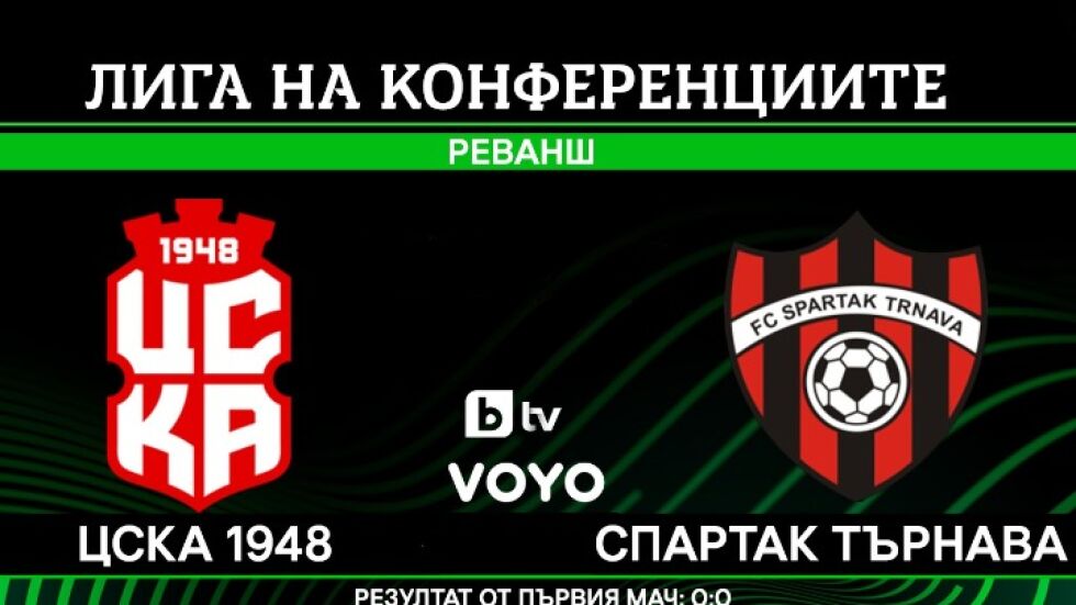 НА ЖИВО: ЦСКА 1948 - Спартак Търнава (0:0)